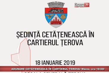 ADUNARE CETĂȚENEASCĂ LA ȚEROVA!