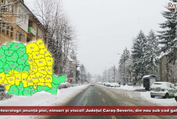 Meteorologii anunță ploi, ninsori și viscol! Județul Caraș-Severin, din nou sub cod galben