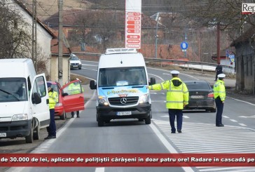 Amenzi de 30.000 de lei aplicate de polițiștii cărășeni în doar patru ore! Radare în cascadă pe DN 58B!