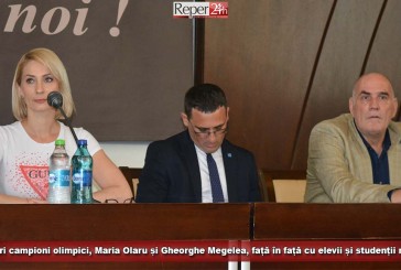 Doi mari campioni olimpici, Maria Olaru și Gheorghe Megelea, față în față cu elevii și studenții reșițeni
