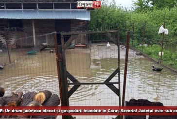 UPDATE: Un drum județean blocat și gospodării inundate în Caraș-Severin! Județul este sub cod roșu