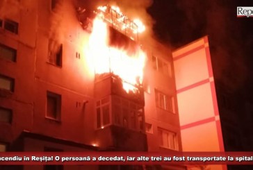 Incendiu în Reșița! O persoană a decedat, iar alte trei au fost transportate la spital!