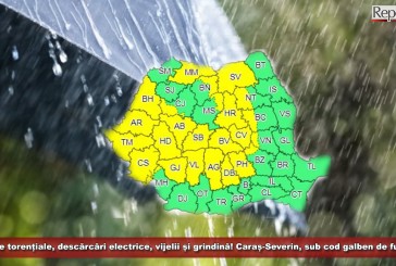Meteorologii anunță averse torențiale, descărcări electrice, vijelii și grindină! Caraș-Severin, sub cod galben de furtună!