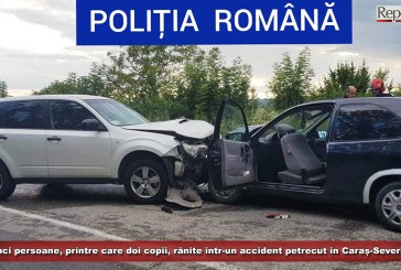 Cinci persoane, printre care doi copii, rănite într-un accident petrecut în Caraș-Severin!
