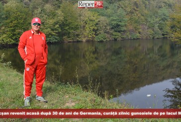 Un bocșean revenit acasă după 30 de ani de Germania, curăță zilnic gunoaiele de pe lacul Medreș