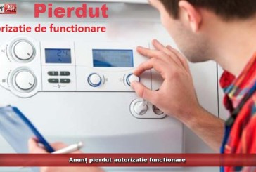 Anunț pierdut autorizatie functionare
