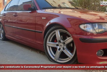 Vehicule vandalizate la Caransebeș! Proprietarii unor mașini s-au trezit cu anvelopele tăiate!