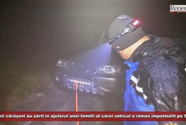 Jandarmii cărășeni au sărit în ajutorul unei familii al cărei vehicul a rămas împotmolit pe Muntele Semenic