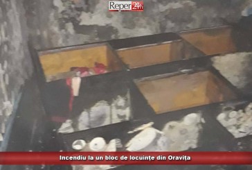 Incendiu la un bloc de locuințe din Oravița