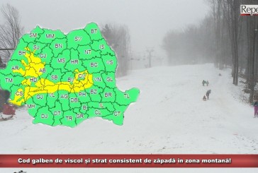Cod galben de viscol și strat consistent de zăpadă în zona montană!