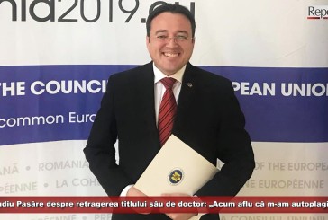 Claudiu Pasăre despre retragerea titlului său de doctor: „Acum aflu că m-am autoplagiat”
