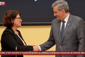 Florența Albu a fost învestită în funcția de prefect al județului în prezența ministrului de Interne, Marcel Vela
