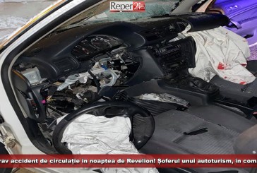 Grav accident de circulație în noaptea de Revelion! Șoferul unui autoturism, în comă!