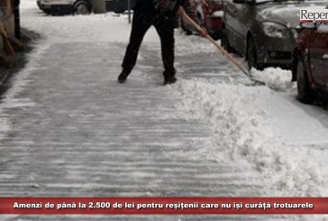 Amenzi de până la 2.500 de lei pentru reșițenii care nu își curăță trotuarele