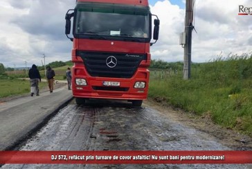 Nu sunt bani pentru modernizare! DJ 572 refăcut prin turnare de covor asfaltic