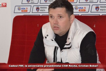 Cadoul primit de către preşedintele clubului reşiţean, Cristian BOBAR, de la Federaţia Română de Fotbal