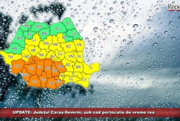 UPDATE: Județul Caraș-Severin, sub cod portocaliu de vreme rea