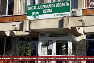 Peste 700 de teste ce identifică anticorpii pentru infecția cu SARS-COV2, efectuate cu aparatura achiziționată de Primăria Reșița