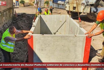 Continuă transformările din Reșița! Platforme subterane de colectare a deșeurilor, montate în Luncă