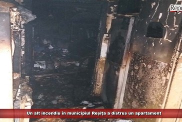 Un alt incendiu în municipiul Reșița a distrus un apartament