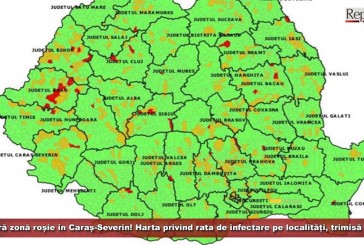 O singură zonă roșie în Caraș-Severin! Harta privind rata de infectare pe localități, trimisă de DSP către ISJ!