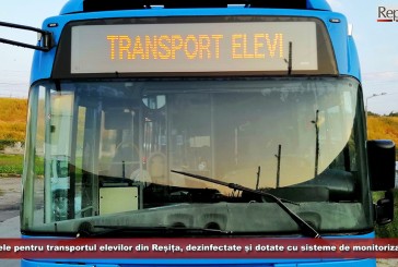 Autobuzele pentru transportul elevilor din Reșița, dezinfectate și dotate cu sisteme de monitorizare video