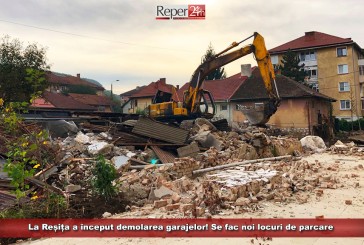 La Reșița a început demolarea garajelor! Se fac noi locuri de parcare