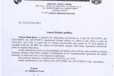 Primăria Oțelu Roșu – Anunț