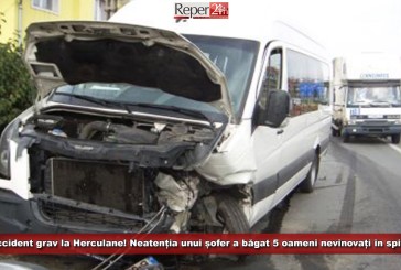 Accident grav la Herculane! Neatenția unui șofer a băgat 5 oameni nevinovați în spital!