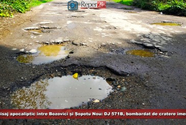 Peisaj apocaliptic între Bozovici și Șopotu Nou: DJ 571B, bombardat de cratere imense! Banii de la Guvern nu ajung nici „pe-o măsea”!