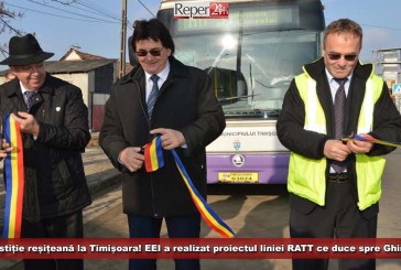 Investiție reșițeană la Timișoara! EEI a realizat proiectul liniei RATT ce duce spre Ghiroda!