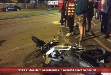 [VIDEO] Accident spectaculos în această seară la Reșița!