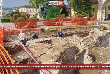 OFICIAL: S-au găsit morminte medievale cu oseminte vechi de peste 500 de ani, chiar sub centrul Caransebeşului!