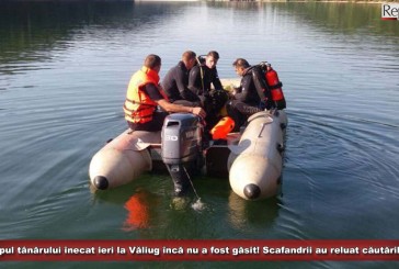 UPDATE: Trupul tânărului înecat ieri la Văliug încă nu a fost găsit! Scafandrii au reluat căutările!