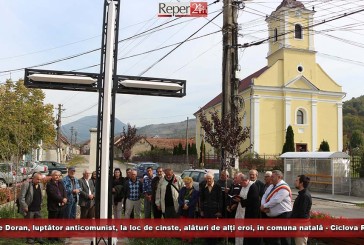 Nicolae Doran, luptător anticomunist, la loc de cinste, alături de alți eroi, în comuna natală – Ciclova Română