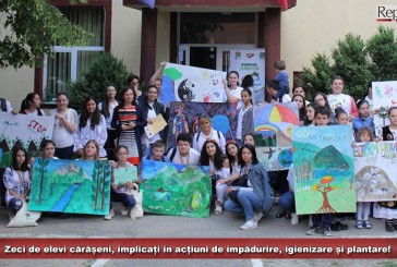 „Să cunoaștem mai bine lumea în care trăim!” Zeci de elevi cărășeni, implicați în acțiuni de împădurire, igienizare și plantare!