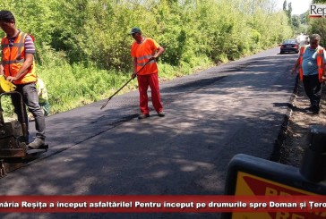 Primăria Reșița a început asfaltările! Pentru început pe drumurile spre Doman și Țerova! Vezi planurile administrației locale!