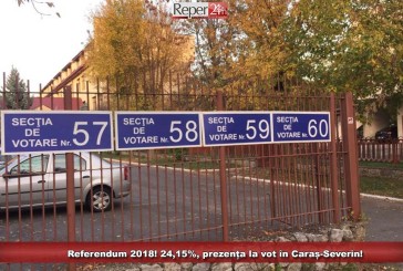 Referendum 2018! 24,15%, prezența la vot în Caraș-Severin!
