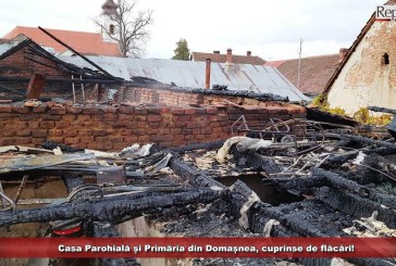 Casa Parohială și Primăria din Domașnea, cuprinse de flăcări! Peste 70 de incendii pe raza județului, de la începutul lunii!