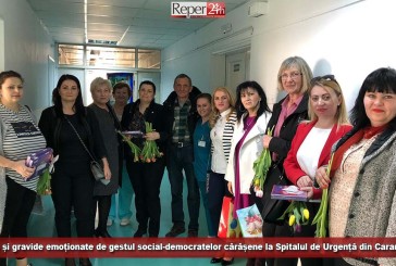 Mămici și gravide emoționate de gestul social-democratelor cărășene la Spitalul de Urgență din Caransebeș!
