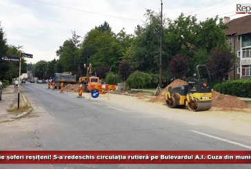 Atenție șoferi reșițeni! S-a redeschis circulația rutieră pe Bulevardul A.I. Cuza din municipiu!