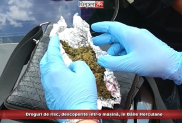 Droguri de risc, descoperite într-o mașină, în Băile Herculane