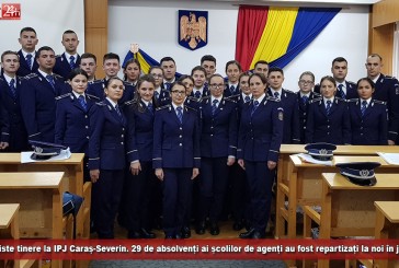 Polițiste tinere la IPJ Caraș-Severin. 29 de absolvenți ai școlilor de agenți au fost repartizați la noi în județ