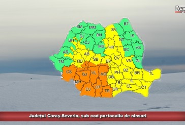 Județul Caraș-Severin, sub cod portocaliu de ninsori