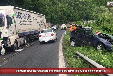 Mai multe persoane rănite după ce o mașină a intrat într-un TIR, în apropiere de Bocșa!