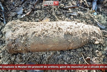 Pericol de explozie la Reșița! Un proiectil de artilerie, găsit de muncitori pe o stradă din municipiu