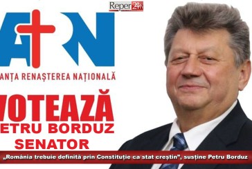 (E) „România trebuie definită prin Constituție ca stat creștin”, susține Petru Borduz, candidat ARN pentru Senat