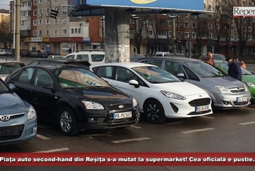 Piața auto second-hand din Reșița s-a mutat la supermarket! Cea oficială e pustie…