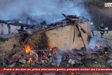Prima zi din noul an, prima intervenție pentru pompierii militari din Caransebeș