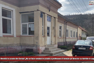 Revoltă la școala din Goruia! „Nu se face română în școală și profesoara îl lovește pe director cu hârtiile în cap!”